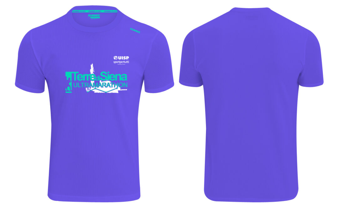 E’ viola chiaro la T-shirt tecnica della10^ Terre di Siena Ultramarathon.Si corre domenica 23 febbraio